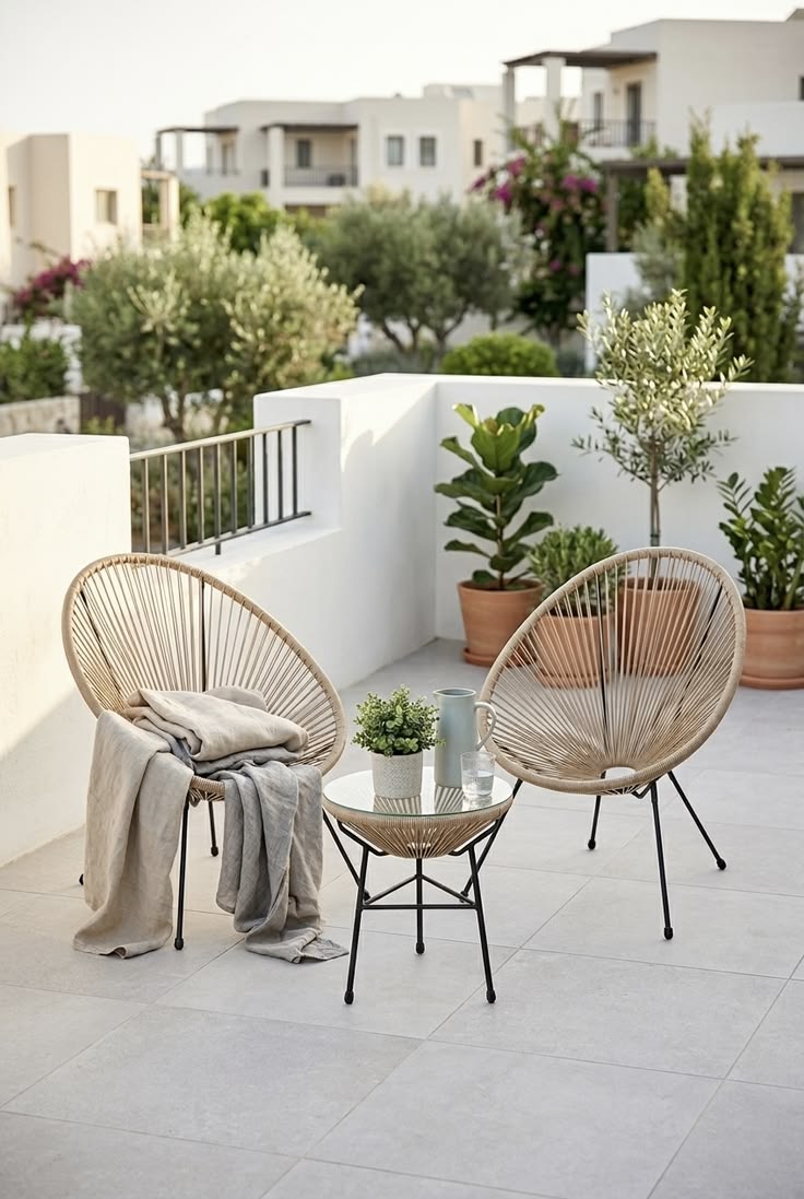 Set Acapulco Símil Yute — 2 Sillones + Mesa
